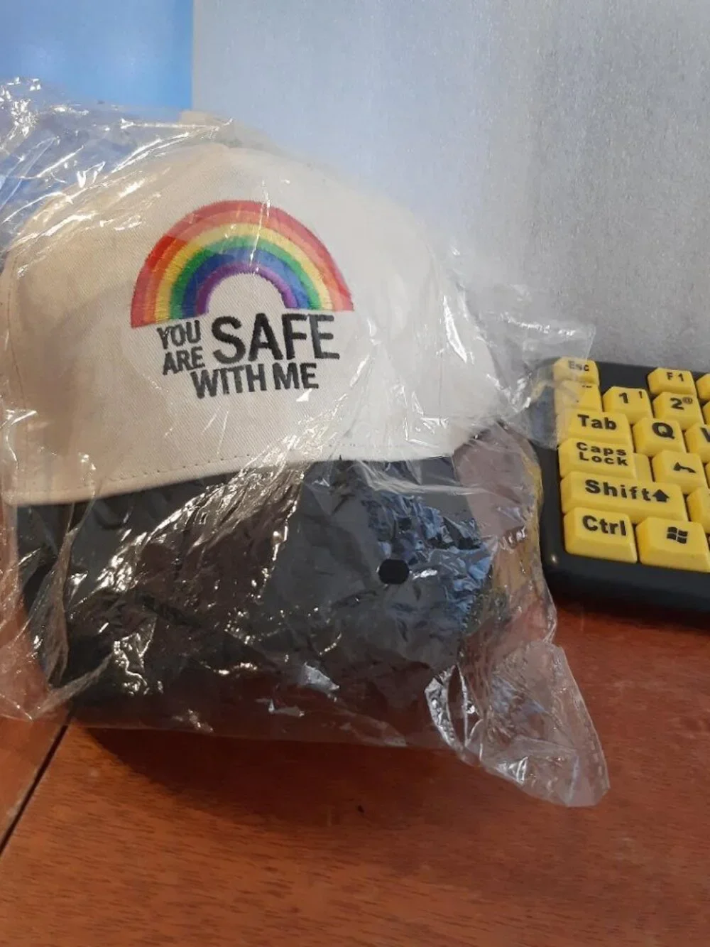 NEW BAG ! Rainbow Pride Embroided Hat You Are Safe With Me Baseball Hat